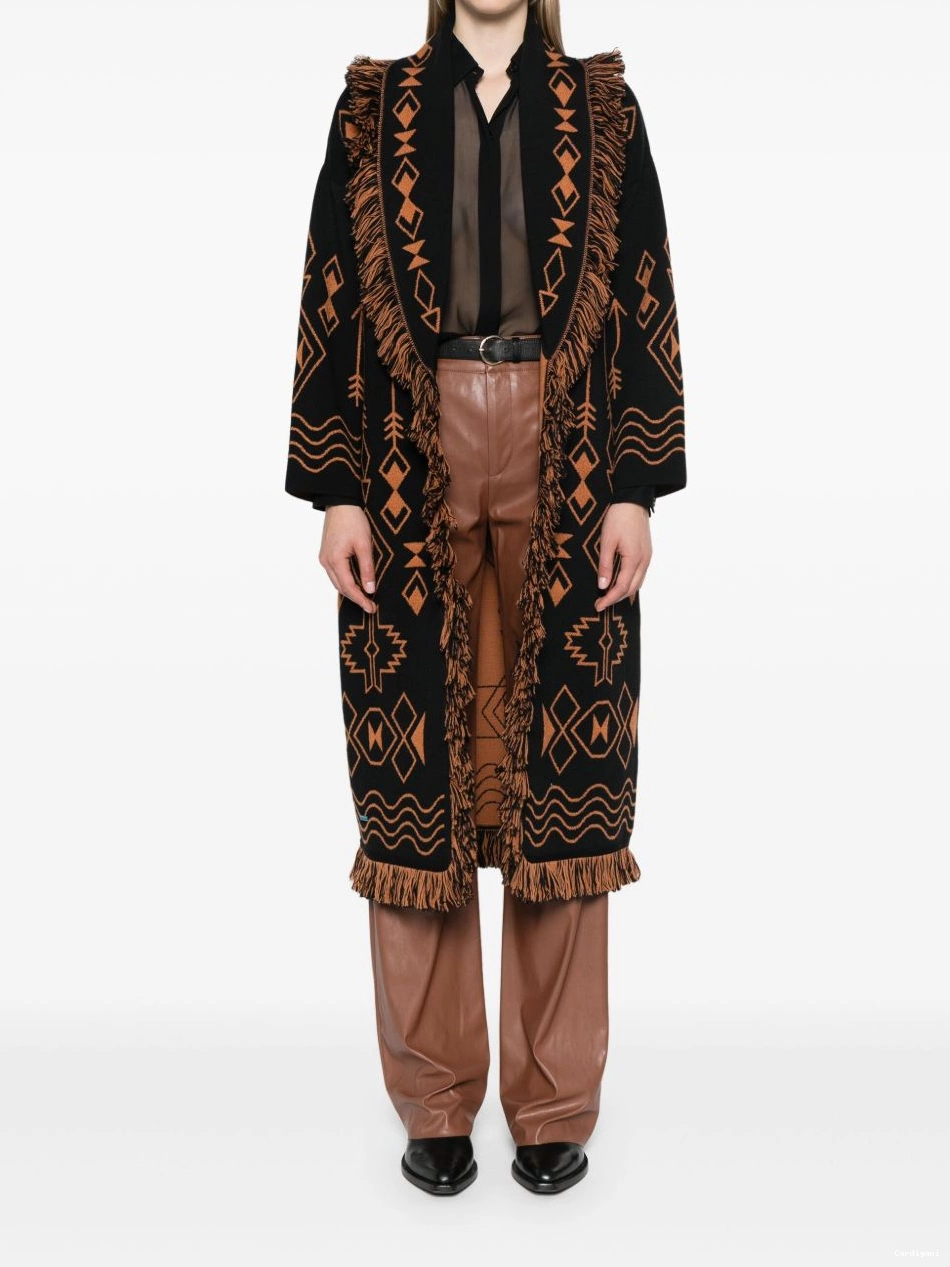 Cheap Women Mystic Gate fringed cardi-coat Alanui 0320