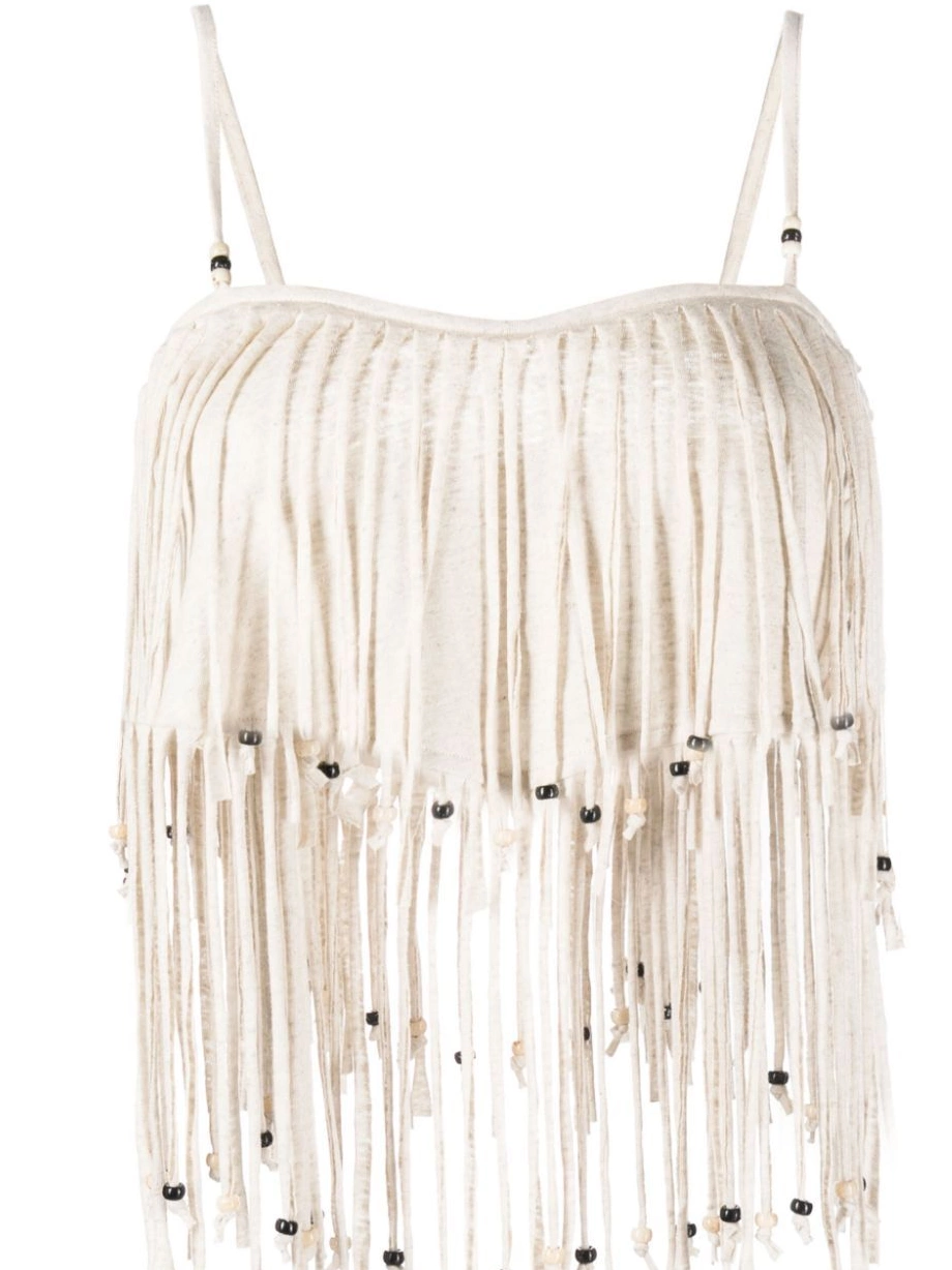 Monsoon crop fringed bead-detail top Alanui Women 0315