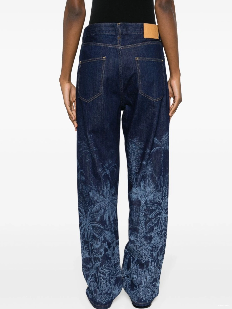 Affordable Women straight-leg Alanui Toile de Jungle jeans Jouy 0315
