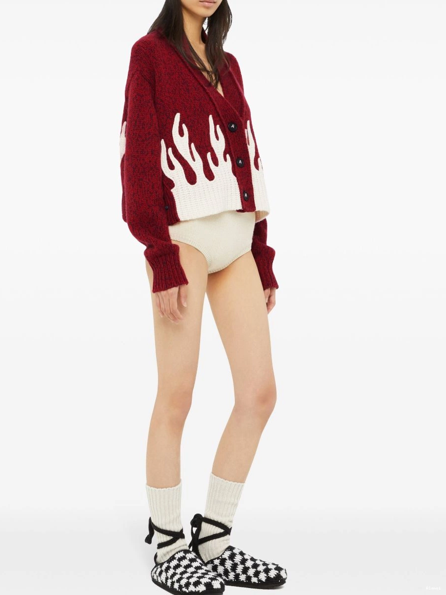 Cheap flame-motif Alanui cardigan cropped Women 0316