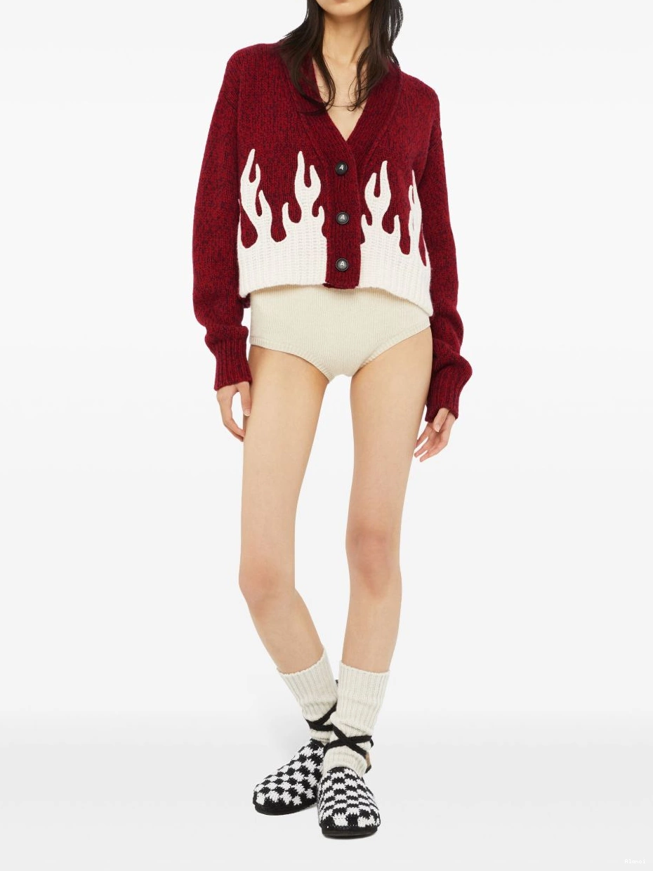 Cheap flame-motif Alanui cardigan cropped Women 0316