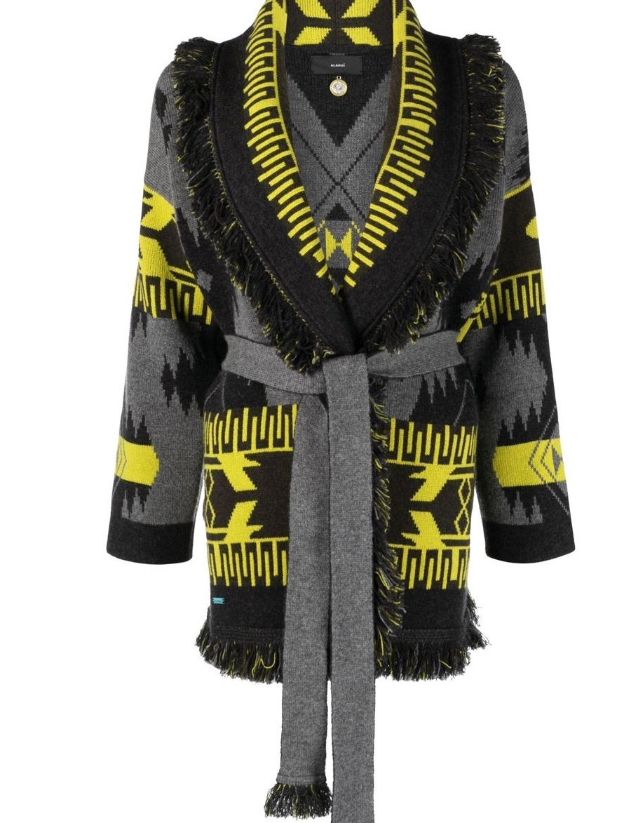 Affordable Alanui Women cardigan belted-waist intarsia-knit 0319