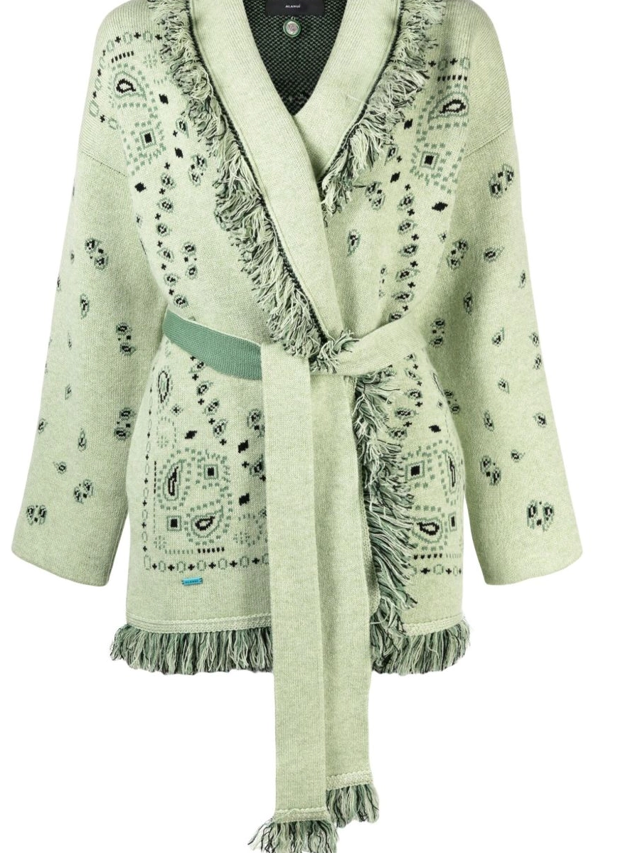 Cheap bandana-jacquard cashmere Icon cardigan Women Alanui 0318